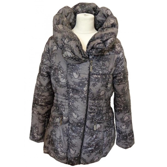 Rino & Pelle Lace Print Puffer Jacket Size 44 - Picture 1 of 16